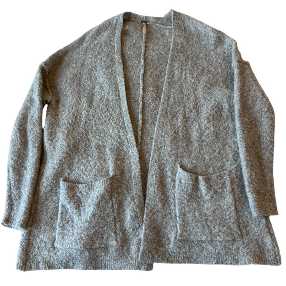 Free People Gray Phantom Open Cardigan Sz M - Picture 2 of 16